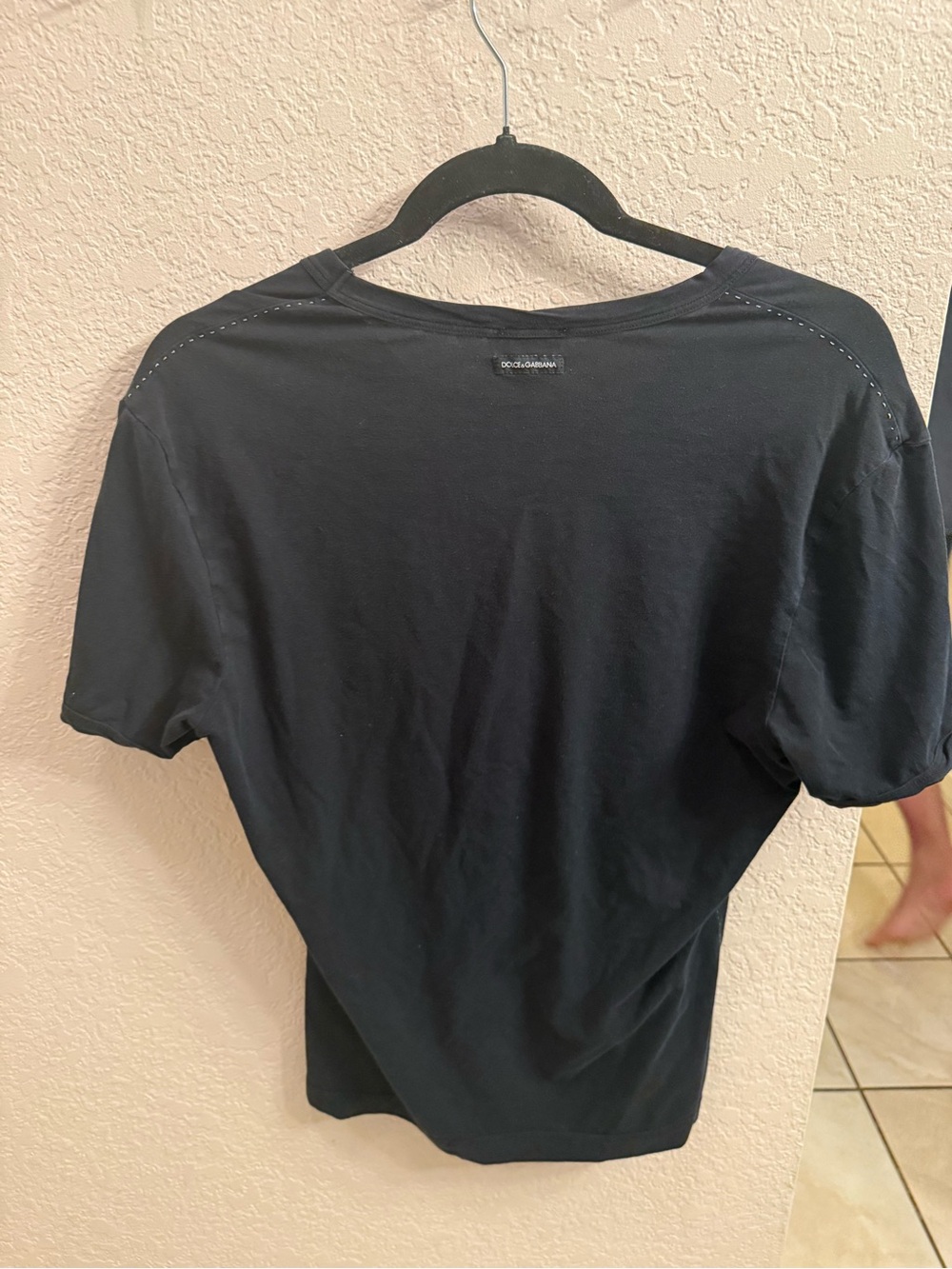 Dolce & Gabbana Black V-Neck Short Sleeve Tee - Picture 4 of 7